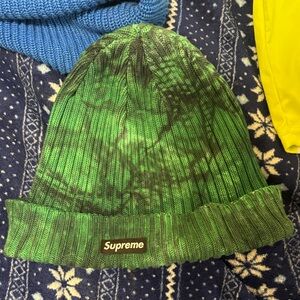 Supreme Green and Black Knit Beanie